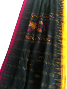 Designer Manipuri Silk Saree - Grey/Magenta – Anagha Sarees